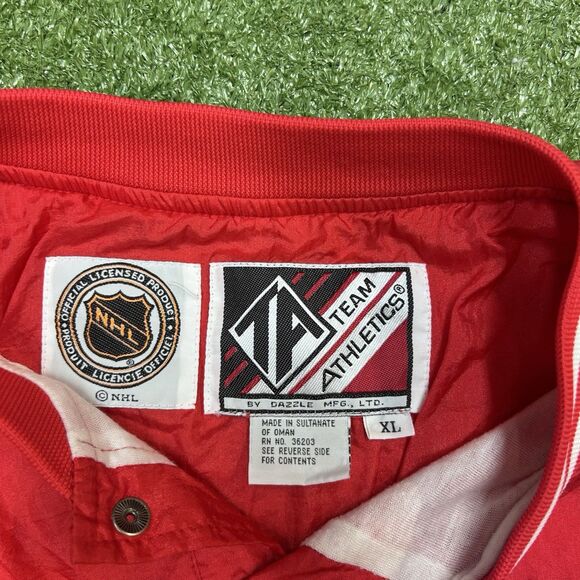 Detroit Red Wings Vintage 80s Quarter-Snap Pullover Windbreaker Jacket Size XL - Picture 9 of 9